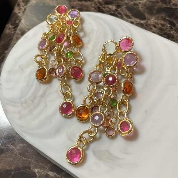 Zara Crystal Pastel Waterfall Earrings - Picture 11 of 11